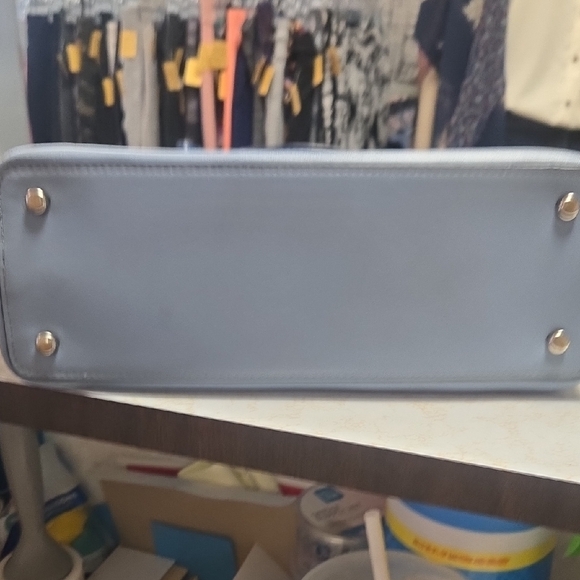 Coach Beige and Navy Satchel - Picture 3 of 11